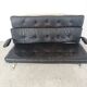 Vintage black leather and chrome sofa, 1970s