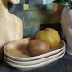 Three ceramic raviers decorated with vintage brushstrokes