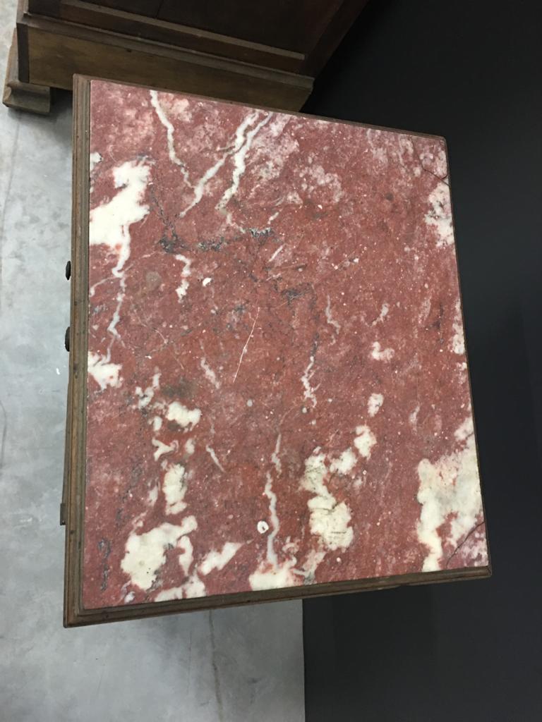 Wooden and marble bedside table éé