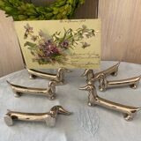 Set of 6 vintage V. Bugatti dachshund knife holders