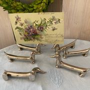 Lot de 6 Porte-couteaux teckel V. Bugatti vintage