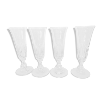 Champagne flutes in glass style Louis Philippe