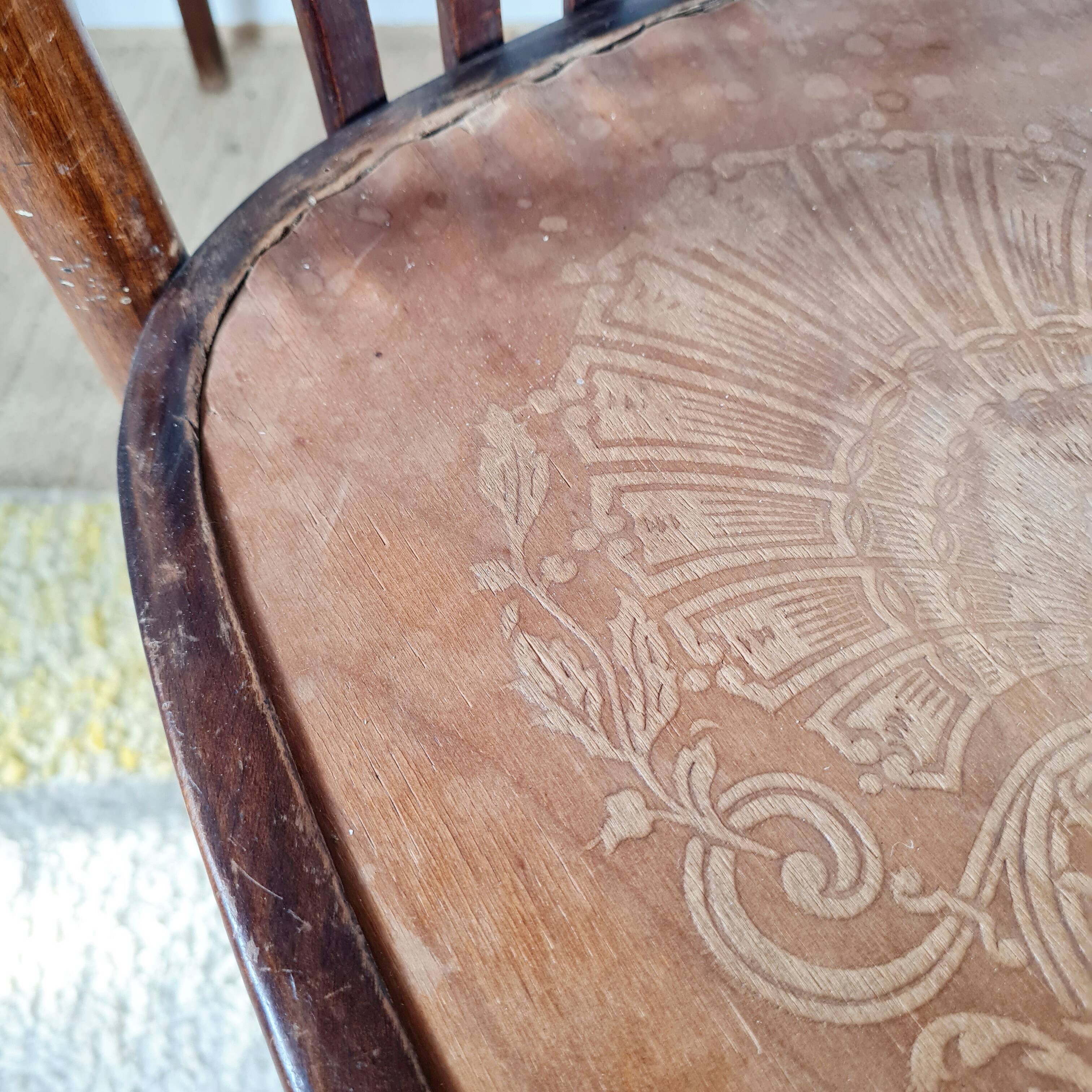 Pair of vintage wooden bistro chairs