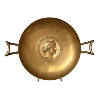Antique Gilded Bronze Cup 19th Century Barbedienne, Relief of Juno after Levillain