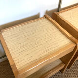 Pair of elm bedside tables