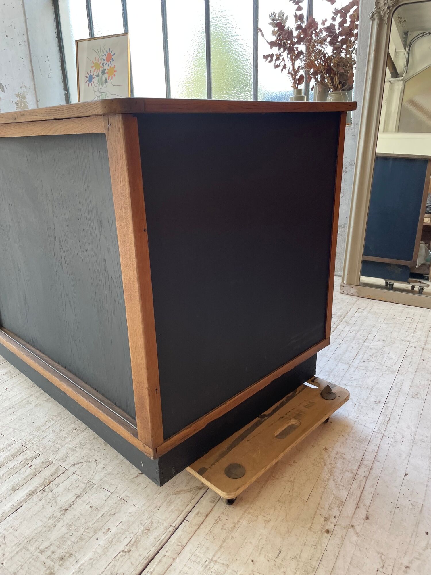 Two-sided counter sliding doors oak XXL 4m enfilade