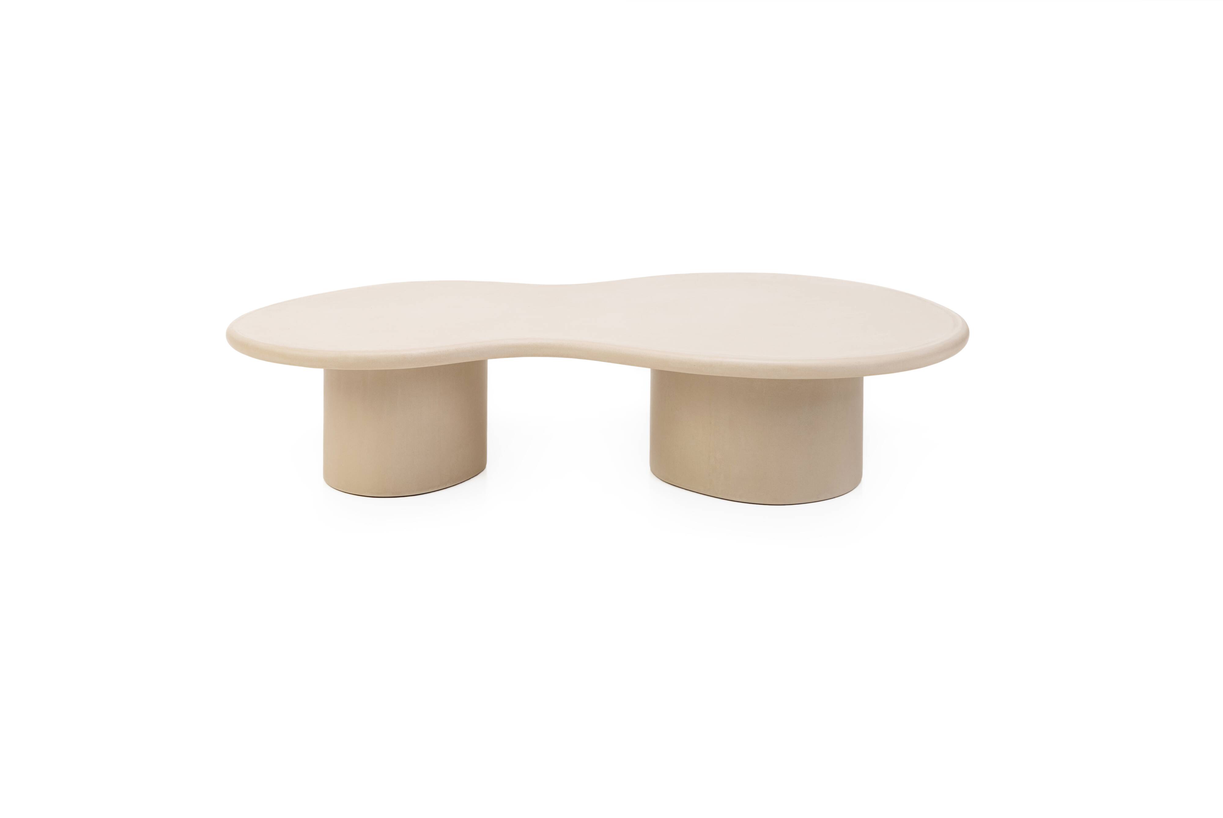 Customizable Handmade Sculptural Plaster Coffee Table, Organic shape, O150