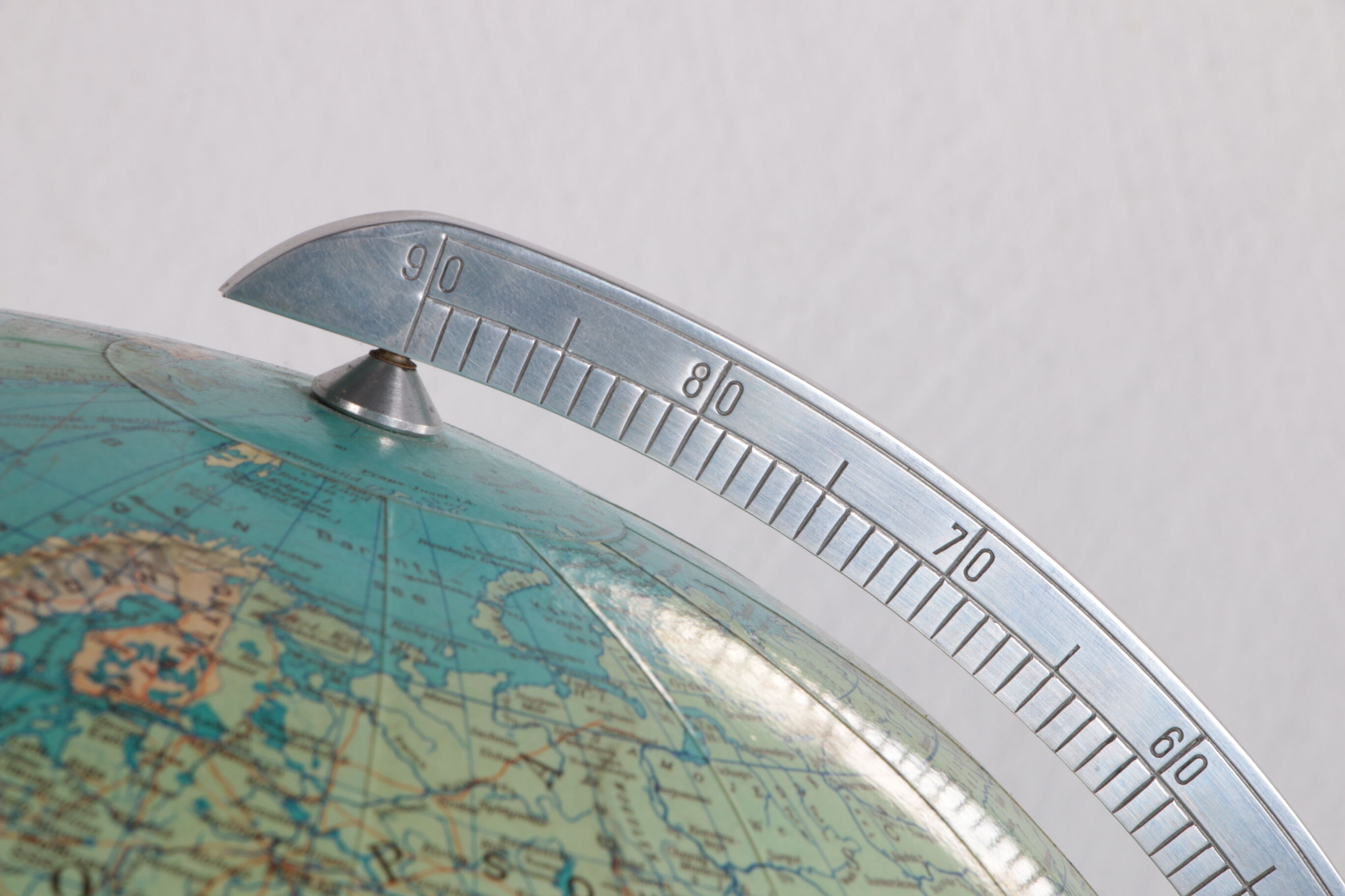 Midcentury glass globe with light from columbus duoerdglobe, germany