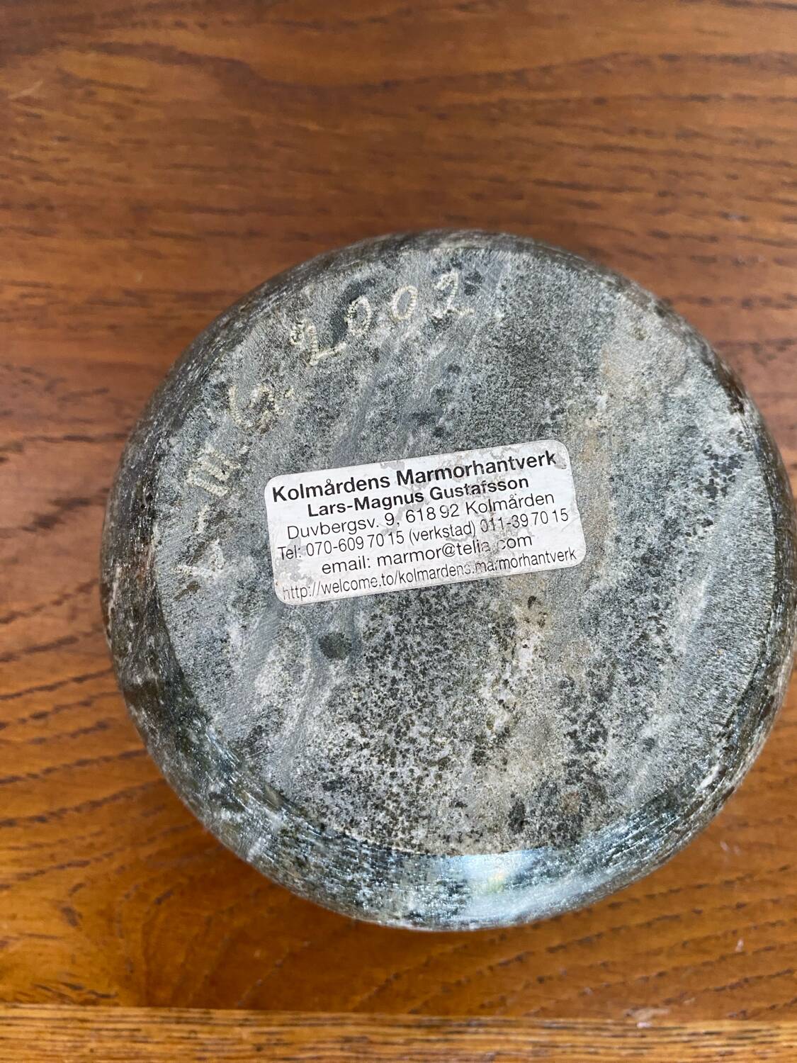 Antique Polished Marble Votive Candle Holder Round Circa 1980 Vintage