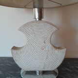 Brutalist lamp in Gard stone and chrome 1970