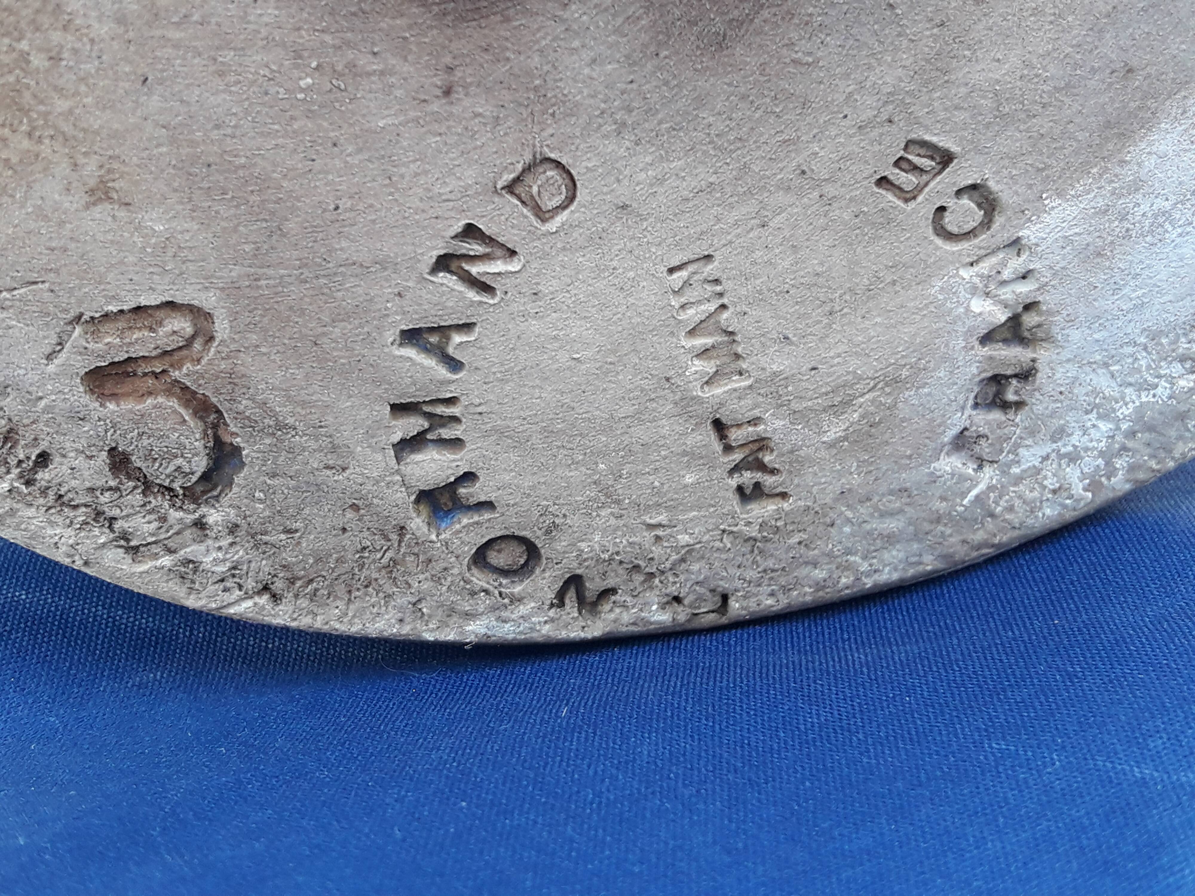 Blue enamelled sandstone vinaigrier 3 L H 26 cm