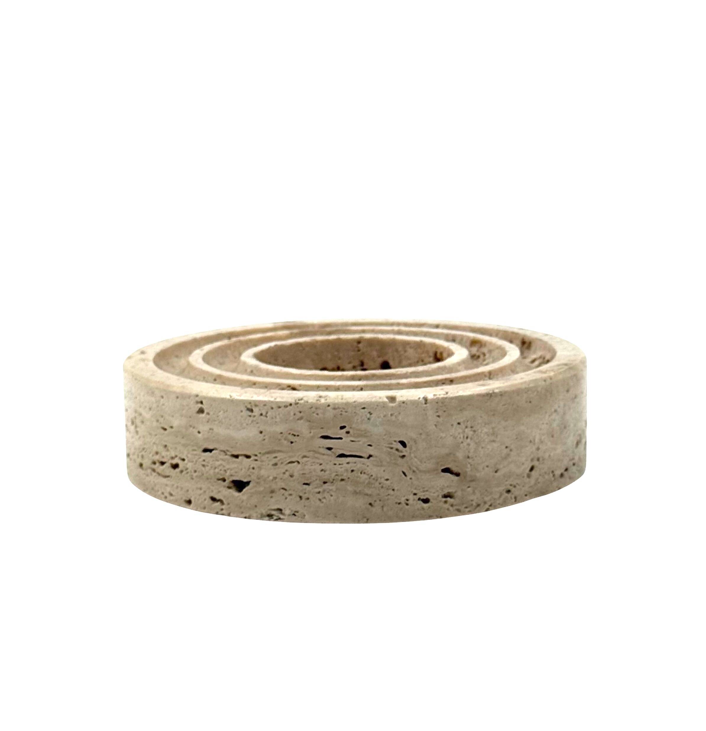 Travertine vide poche / ashtray, Cerri Nestore, Italy, 1970s