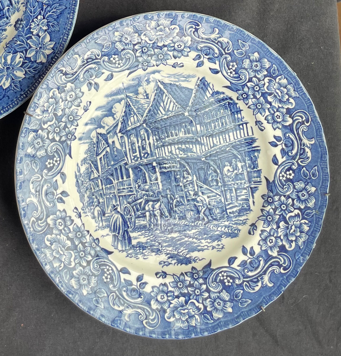 Tudor ware home décor old blue english porcelain plate