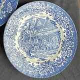 Une assiette porcelaine anglaise tudor ware home décor bleue ancienne
