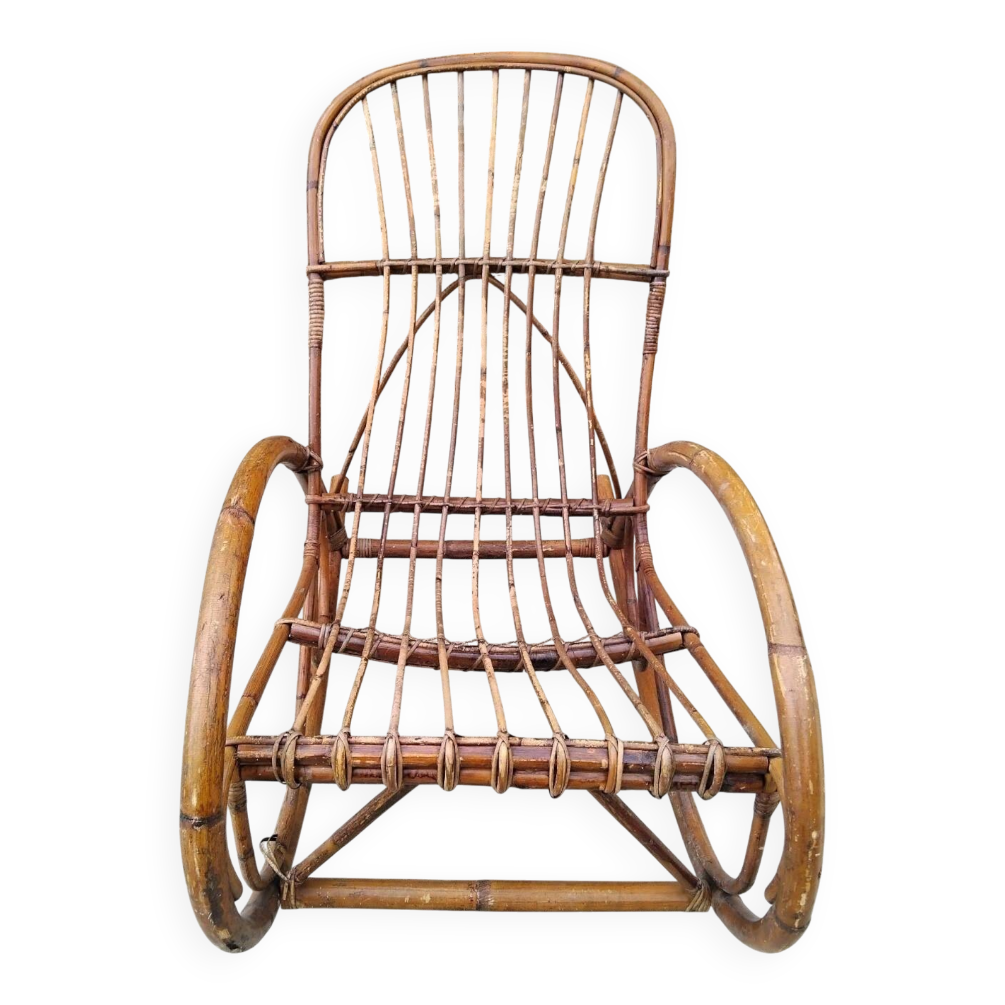 Vintage Rattan Rocking Chair