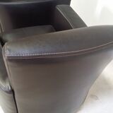Pair of leather club armchairs
