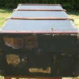 Green vintage travel trunk