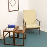 Scandinavian armchair 1960 curved armrests.