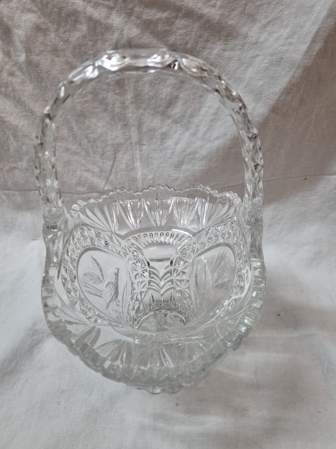 Bohemian crystal fruit basket
