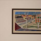 Swedish Oil on Panel – “Street Jämtland” by John Hedman (1913–1994)