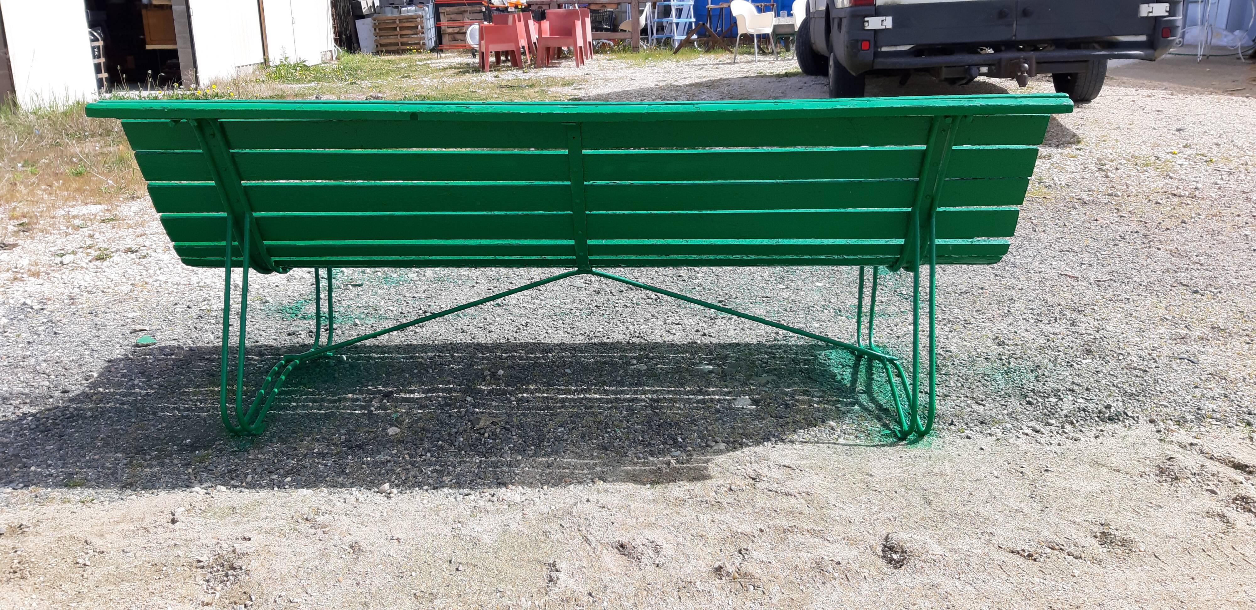 Iron and wood bench year 60s