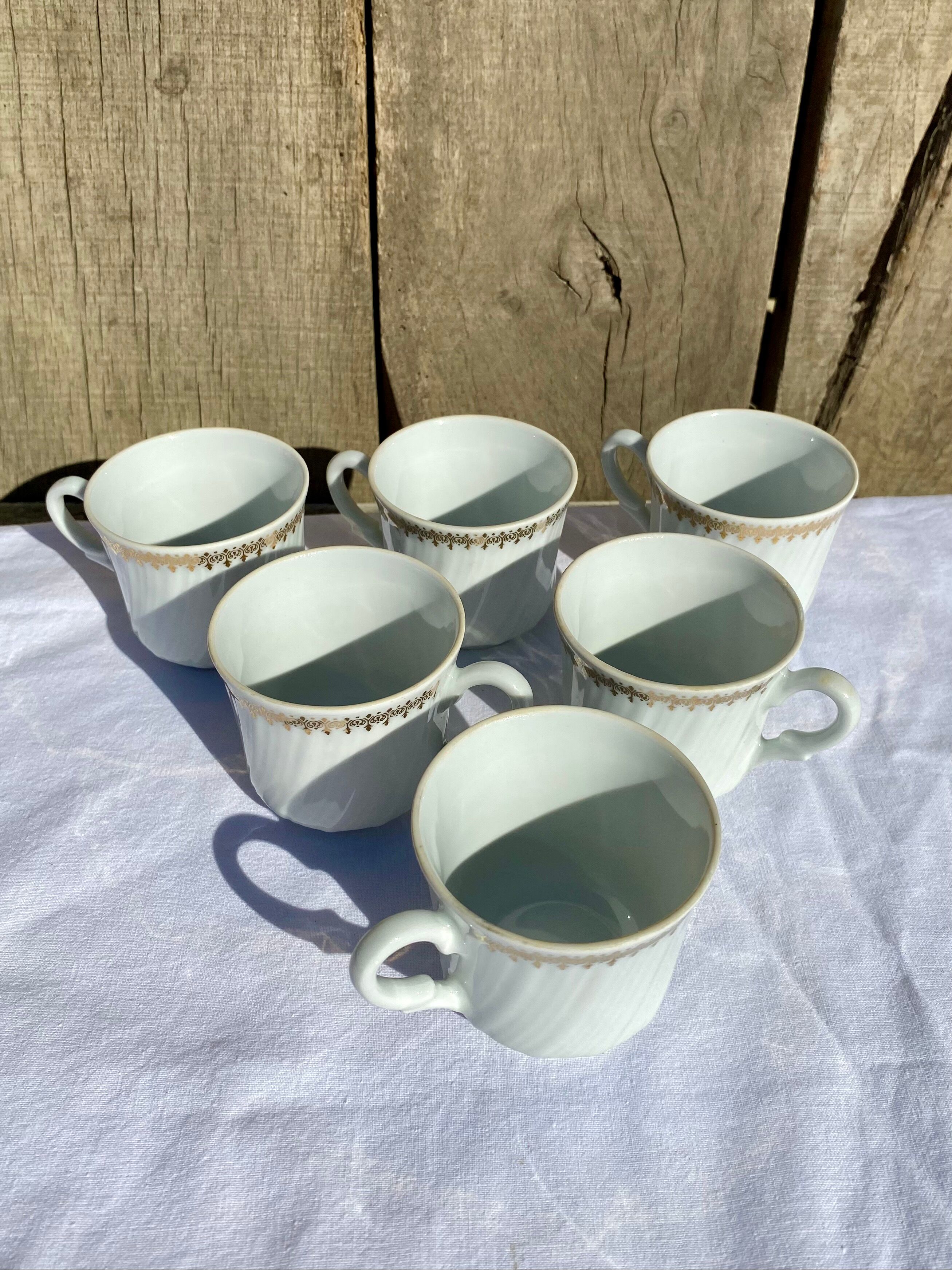 Set of 6 Apilco porcelain cups