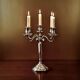 Vintage five-branch chandelier in chrome metal.