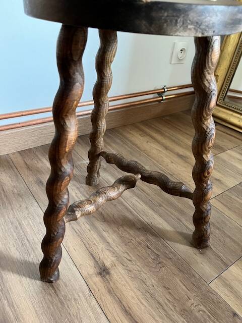 Pair of turned wooden stools