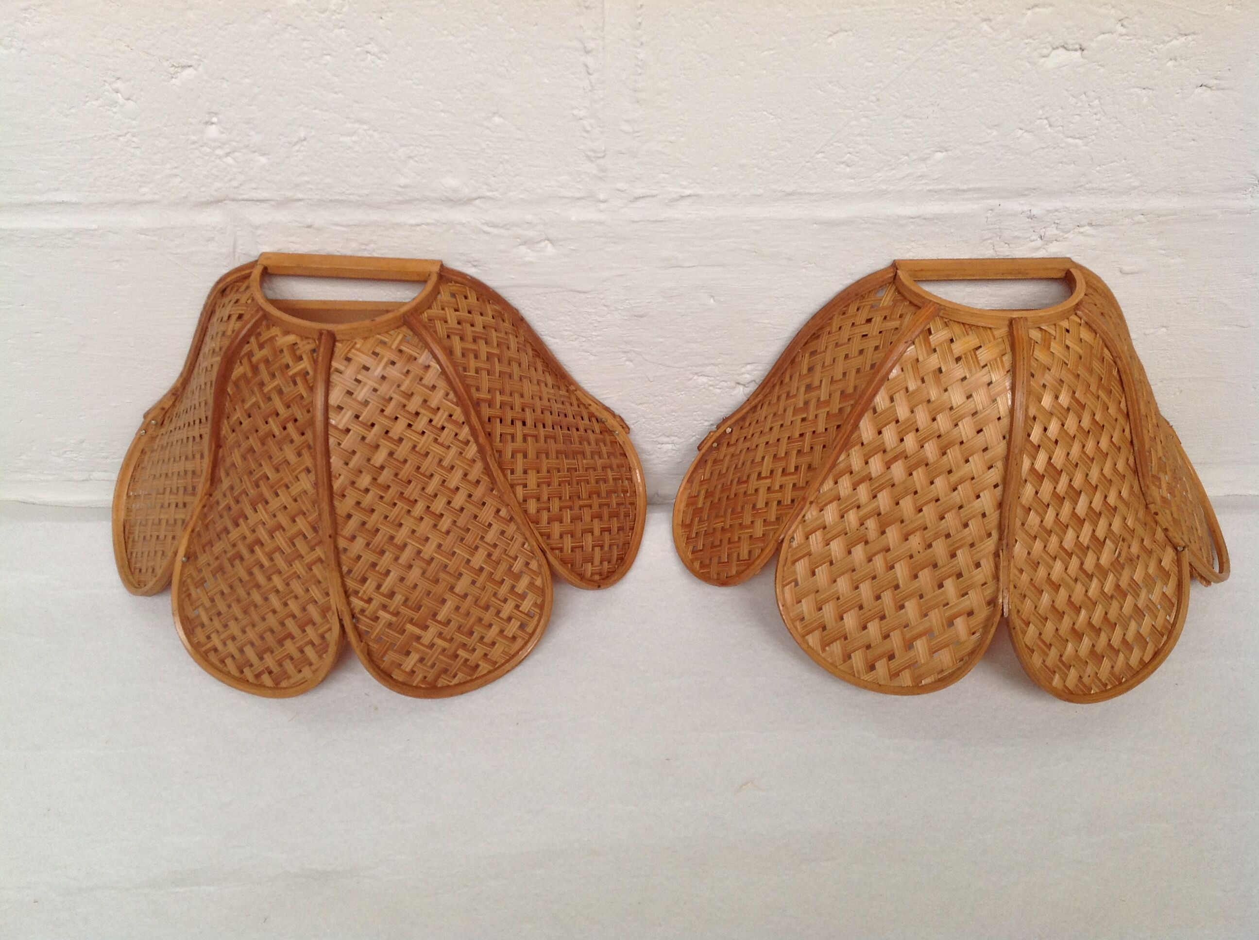 Pair of wicker wall wall light