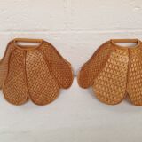 Pair of wicker wall wall light