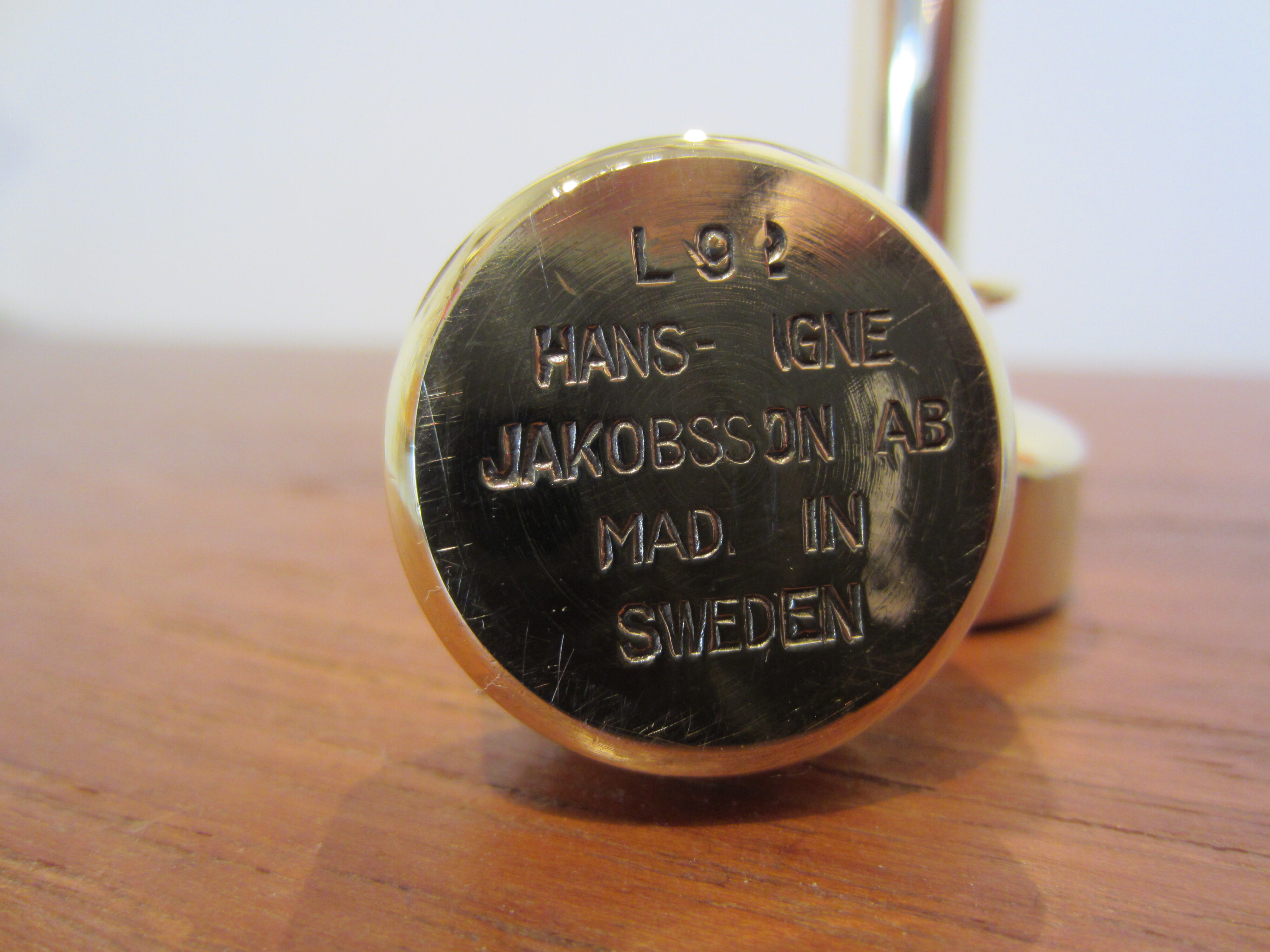 Pair of Scandinavian brass candlesticks L92 by Hans-Agne Jakobsson