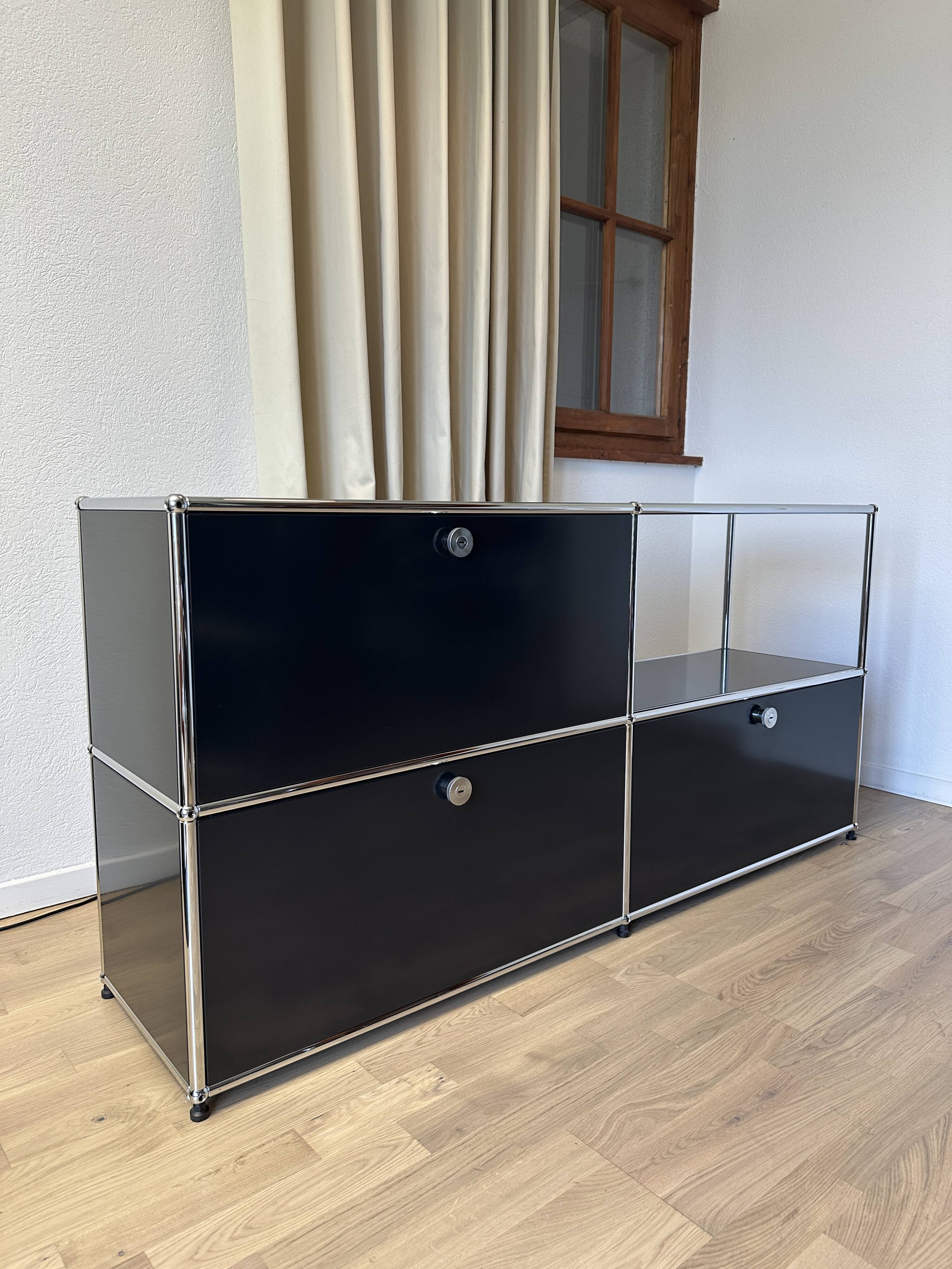 USM Haller chest of drawers in Graphite Black