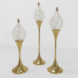 Set de 3 lampes à huile en laiton Freddie Andersen 1970