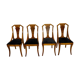 Set of 4 walnut/burl wood chairs, Art Nouveau, early 20th century