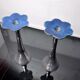 Pair of floral brutalist candlesticks by david marshall, 1980, spain