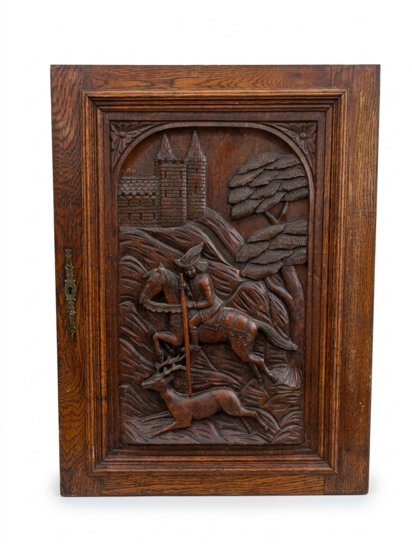 Carved oak solid wood door