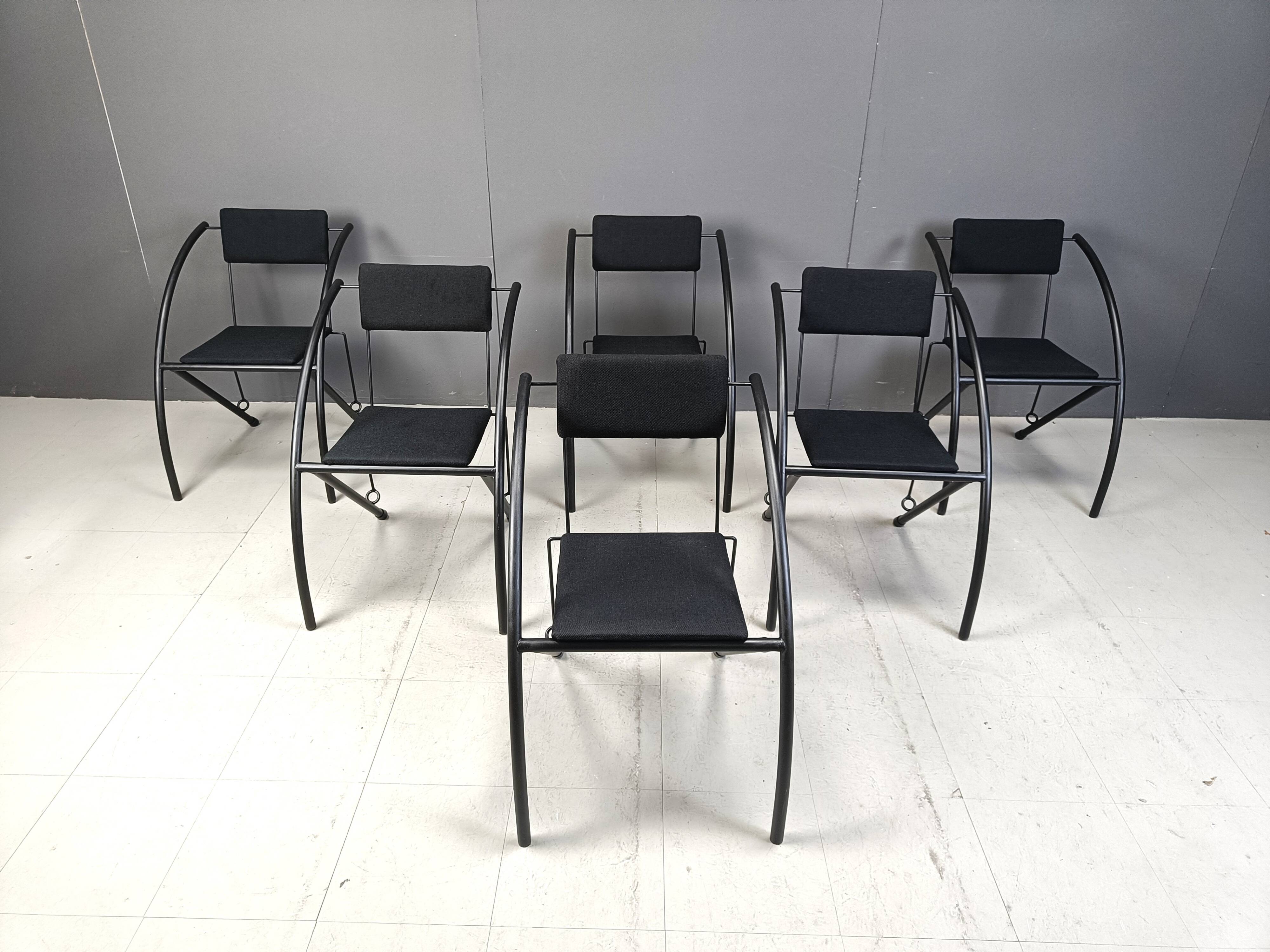 Set of 6 Post modern dining chairs, 1980s
