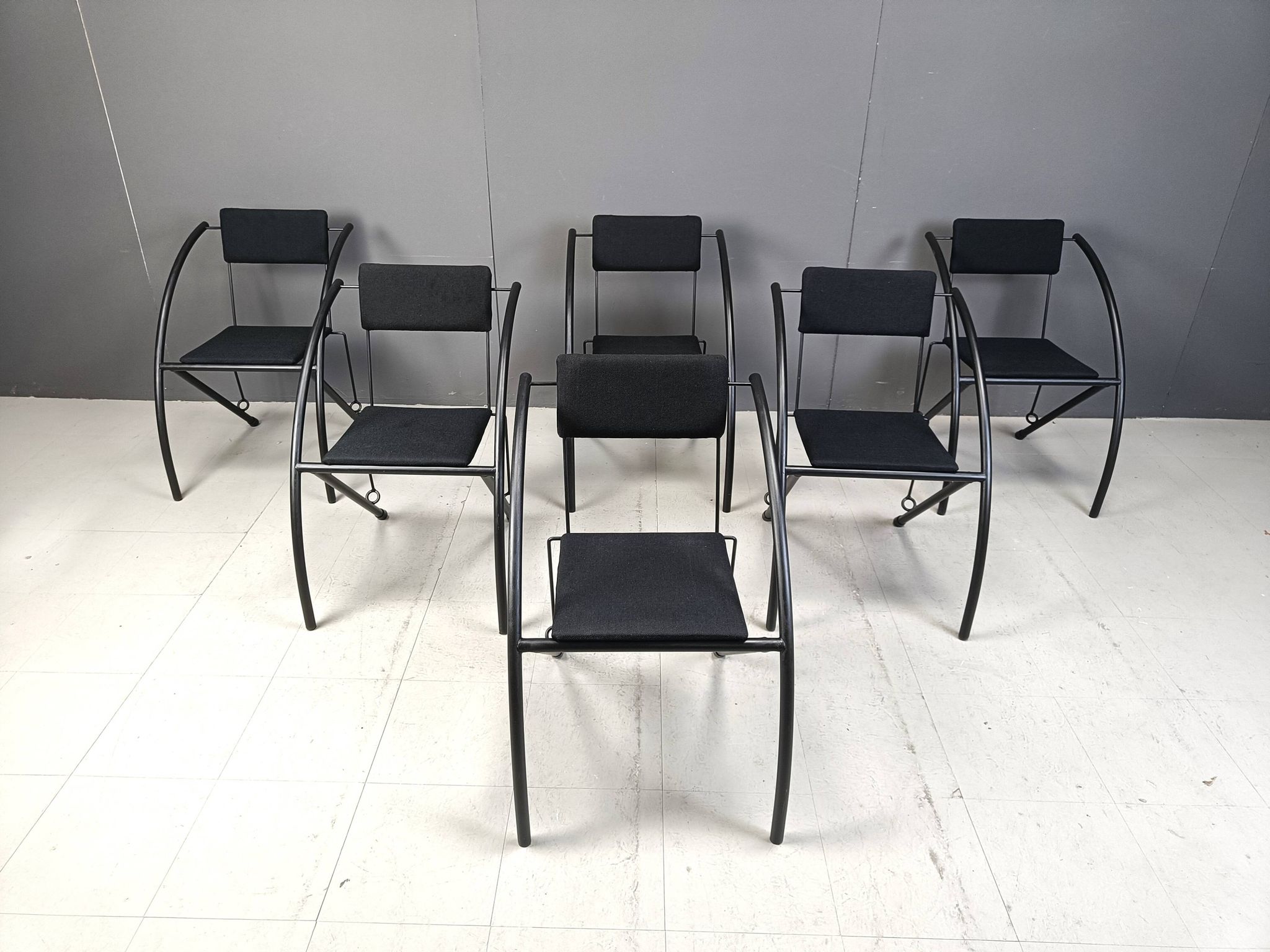 Set of 6 Post modern dining chairs, 1980s