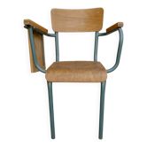 Chaise d'étudiant en bois et métal, vers 1960
