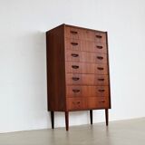 Vintage teak 'tallboy' chest of drawers