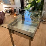 Bureau moderniste en inox de Paul Legeard pour Dom. 1970