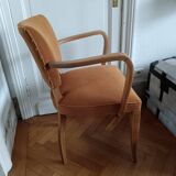 Yellow velvet bridge chair