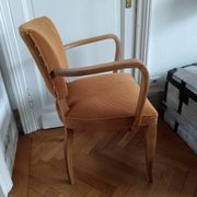 Fauteuil bridge velours jaune