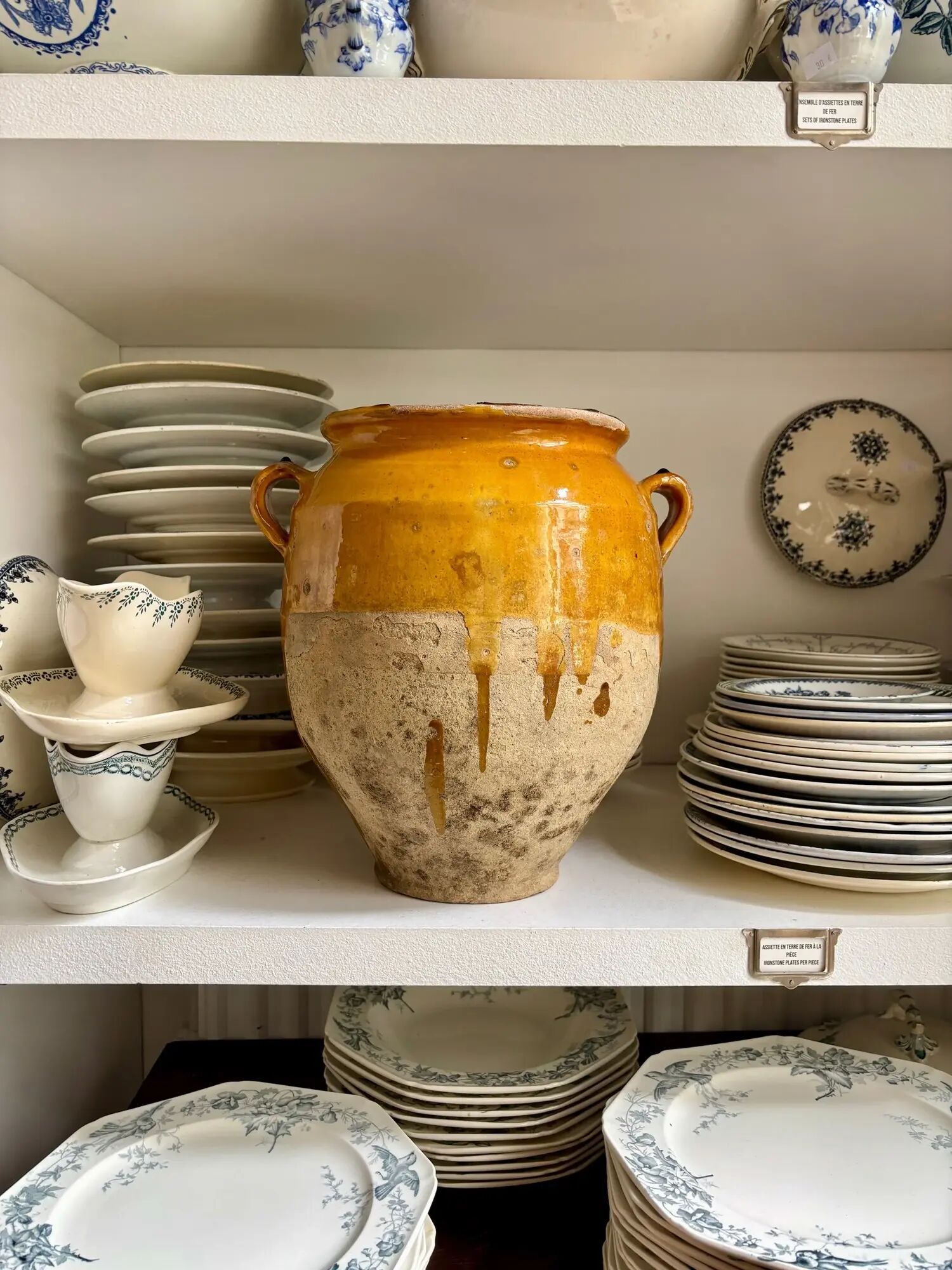 Grease pot, ochre glazed ceramic jar no. 2 - 18th century
