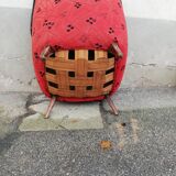Armchair year 50 red and black compass feet