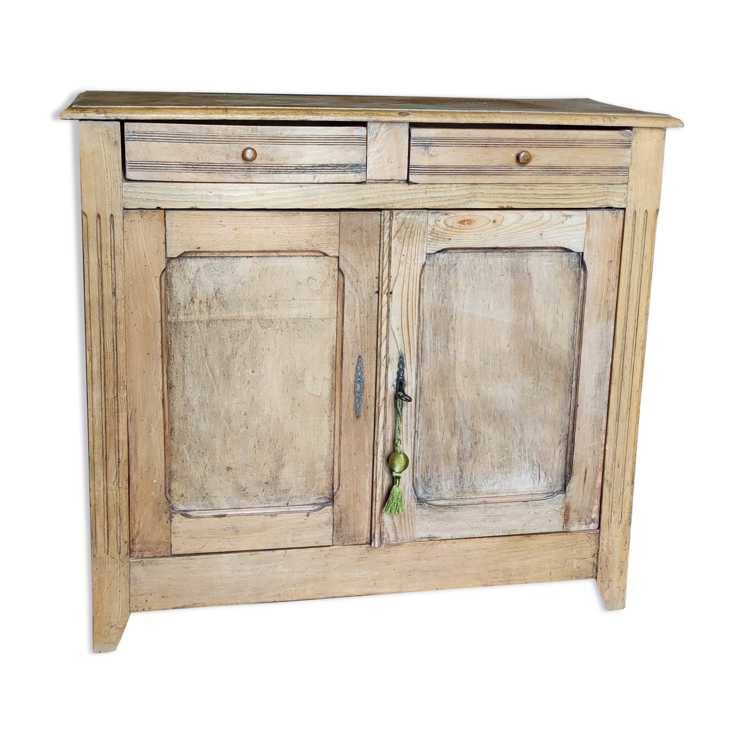 Parisian sideboard two doors, two drawers in natural wood