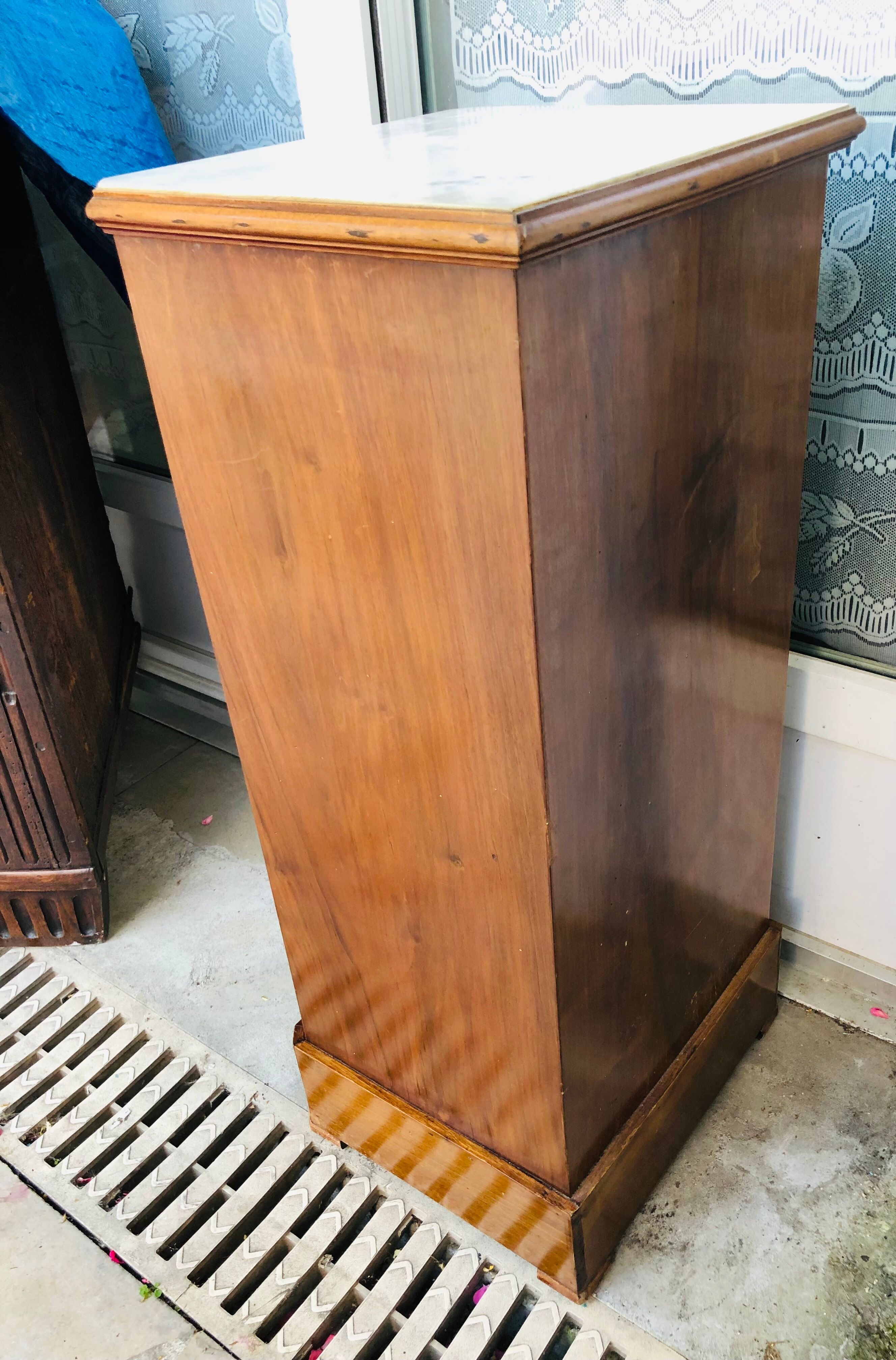 Old bedside, a niche and three drawers