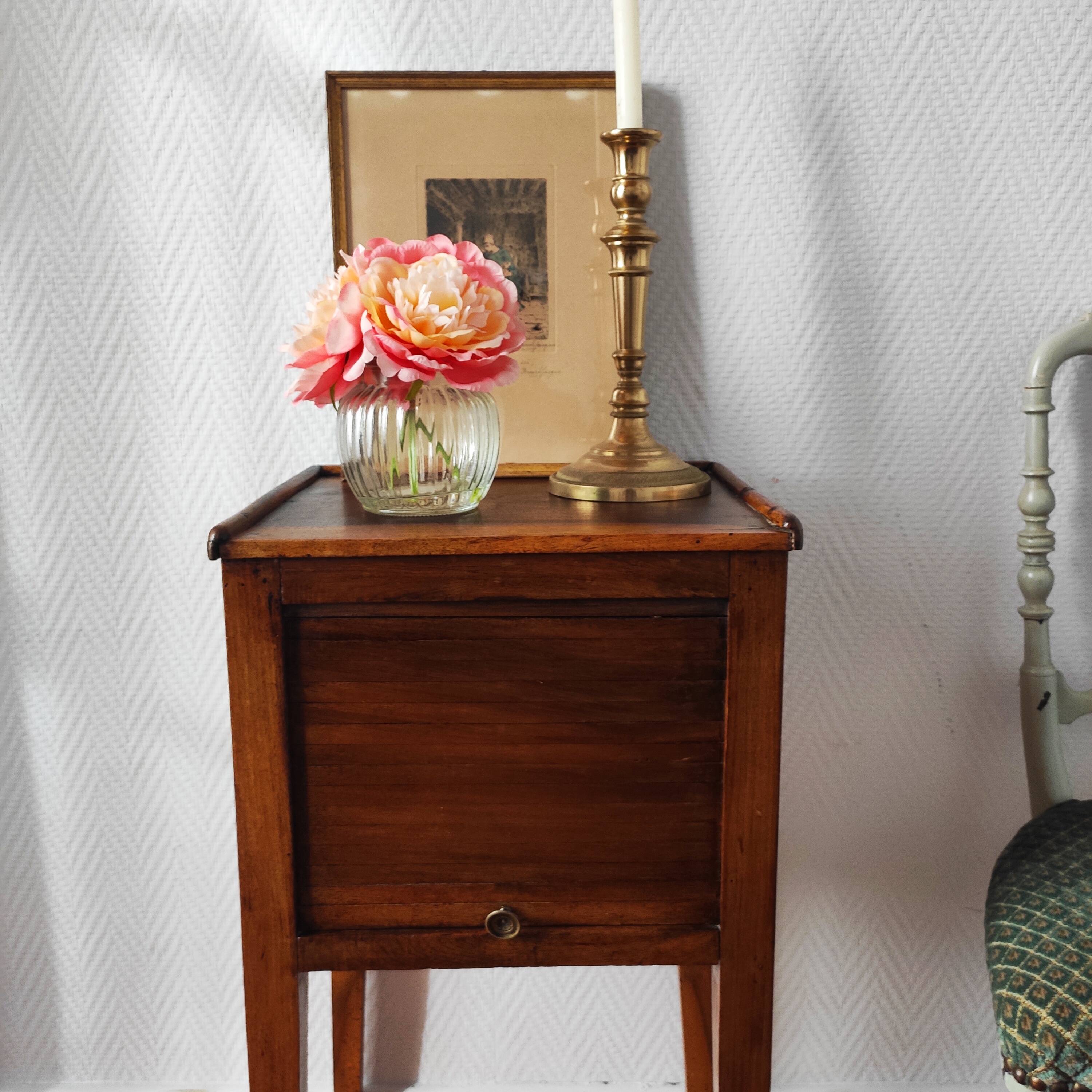Directoire walnut bedside table