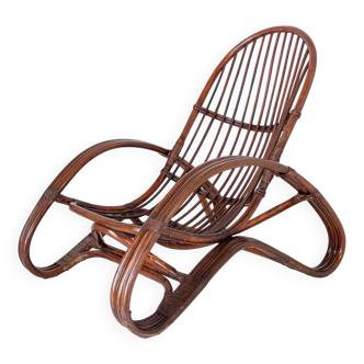 Mid Century Modern Bamboo Armchair, Italy 1960s