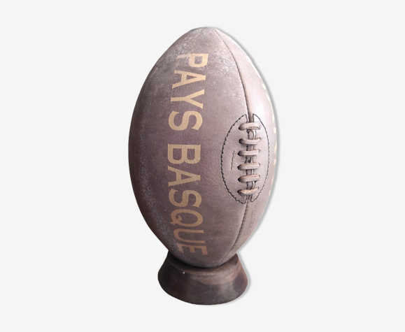 Ballon de rugby en cuir vintage Biarritz Pays Basque | Selency